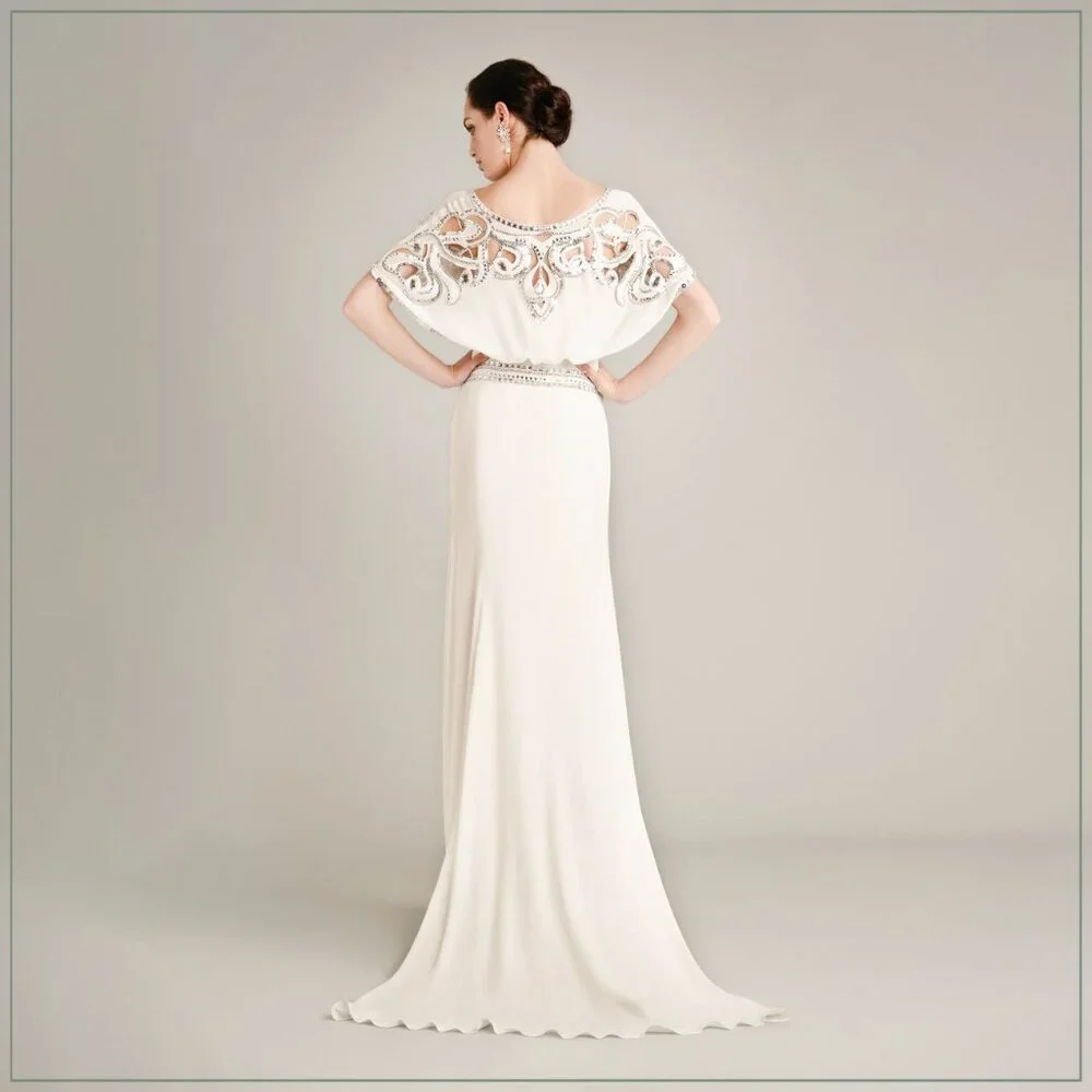 $6900 Temperley London Jean Crystal Embellished Art Deco Runway Bridal Gown - Picture 1 of 16